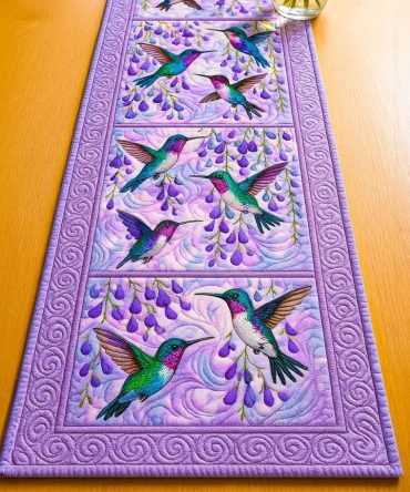 Purple Flight Quilted Table Runner