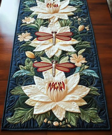 Quiet Bloom Quilted Table Runner