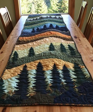 Quiet Forest Quilted Table Runner