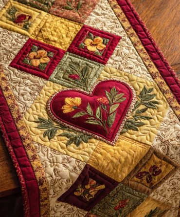 Quiet Romance Quilted Table Runner