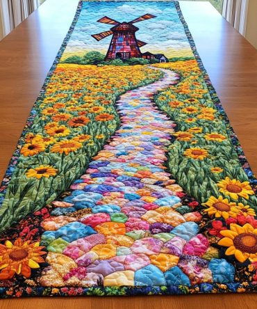 Quiet Rotation Quilted Table Runner