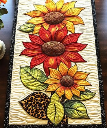 Radiant Bloom Quilted Table Runner