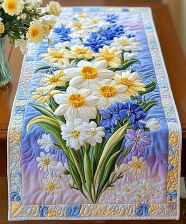 Radiant Blooms Quilted Table Runner