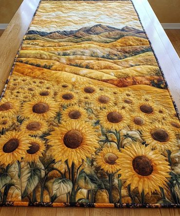 Radiant Blossom Quilted Table Runner