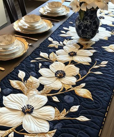 Radiant Blossom Quilted Table Runner