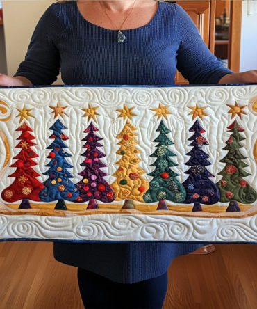 Radiant Evergreen Bliss Quilted Table Runner