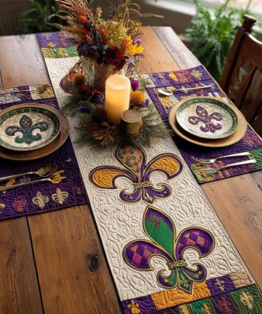 Radiant Fleur Quilted Table Runner