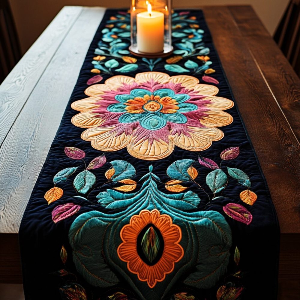 Radiant Flora Quilted Table Runner