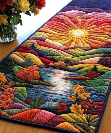 Radiant Horizon Quilted Table Runner