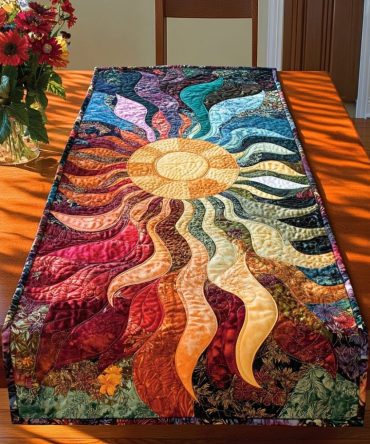 Radiant Meadow Quilted Table Runner