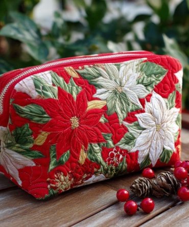 Radiant Petal Quilted Makeup Bag