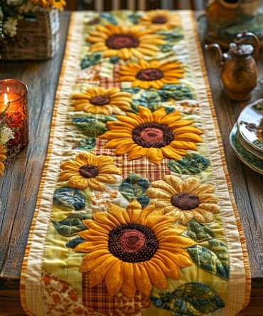 Radiant Petals Quilted Table Runner