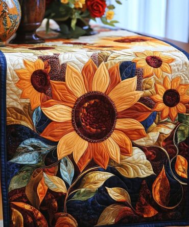 Radiant Petals Quilted Table Runner