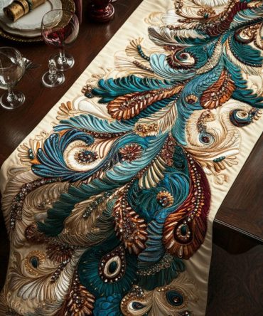 Radiant Plumage Quilted Table Runner
