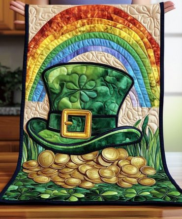 Rainbow Clover Path Quilted Table Runner