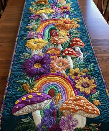 Rainbow Enchantment Quilted Table Runner