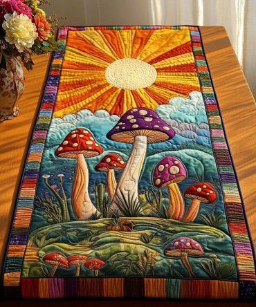 Rainbow Glade Quilted Table Runner
