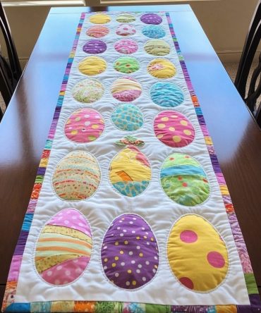 Rainbow Nest Quilted Table Runner