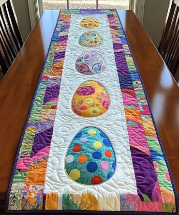 Rainbow Nest Quilted Table Runner