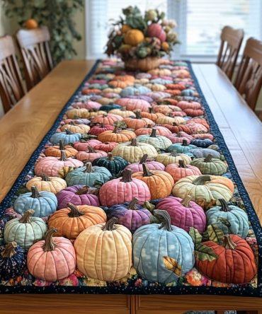 Pumpkin Quilted Table Runner