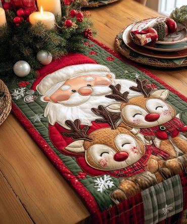 Red Nose Wonder Quilted Table Runner