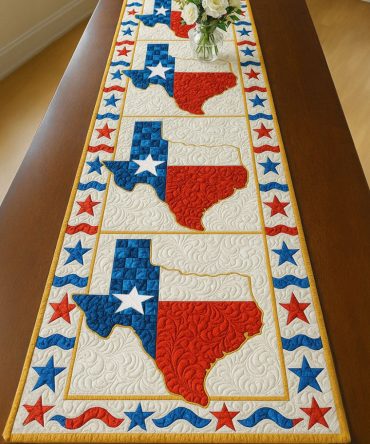 Red White Blue Quilted Table Runner