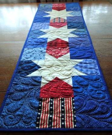 Red, White, And Blue Quilted Table Runner