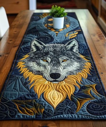 Regal Wolf Quilted Table Runner