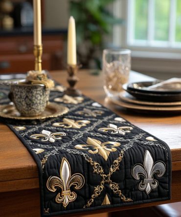 Regal Bloom Quilted Table Runner