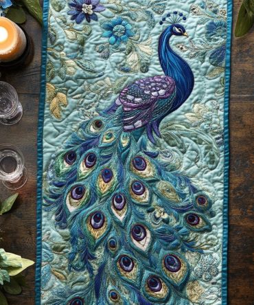 Regal Bloom Quilted Table Runner