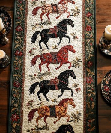 Regal Equestrian Quilted Table Runner