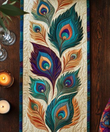 Regal Plumage Quilted Table Runner