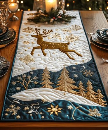 Reindeer Magic Quilted Table Runner