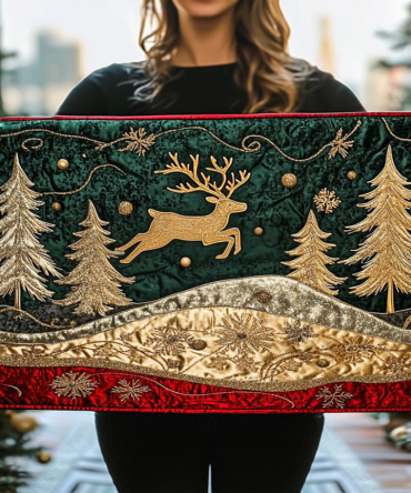 Reindeer Wonder Quilted Table Runner