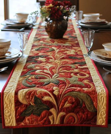 Renaissance Bloom Quilted Table Runner
