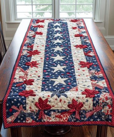 Ribbon Spark Quilted Table Runner