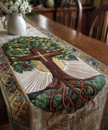 Righteousness Cross Quilted Table Runner