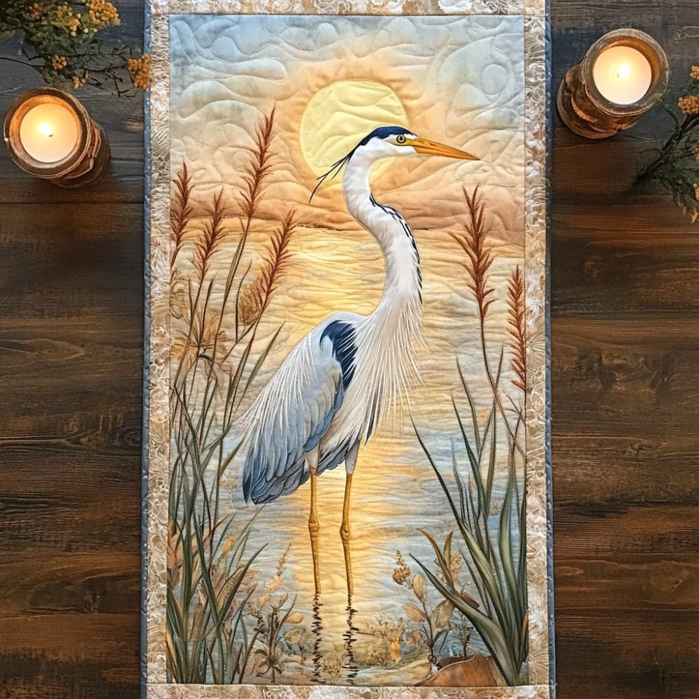 River Blossom Quilted Table Runner