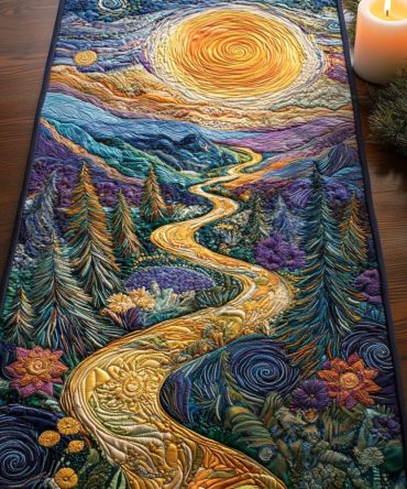 River Glow Quilted Table Runner