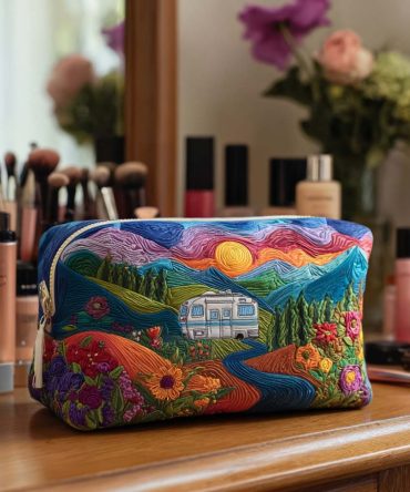 Road Of Colors Quilted Makeup Bag