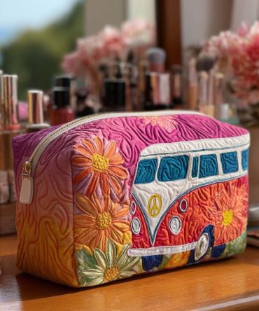 Road To Rainbow Peaks Quilted Makeup Bag