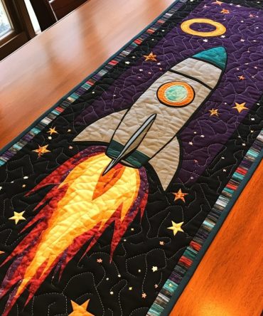 Rocket Blaze Quilted Table Runner