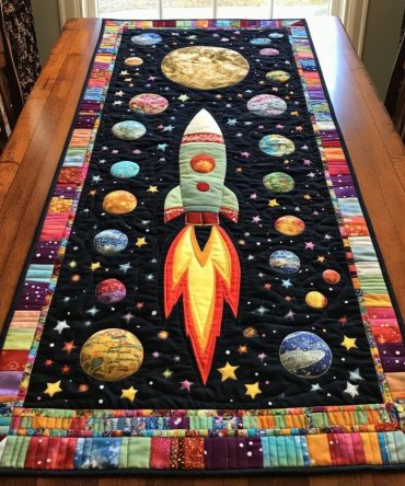 Rocket Launch Quilted Table Runner