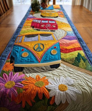 Rolling Sunset Quilted Table Runner