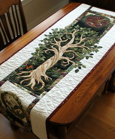 Roots Of Tranquility Quilted Table Runner
