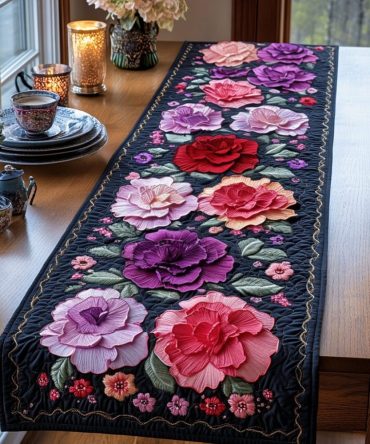 Rose Tints Quilted Table Runner