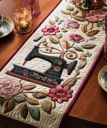 Rosewood Stitch Quilted Table Runner
