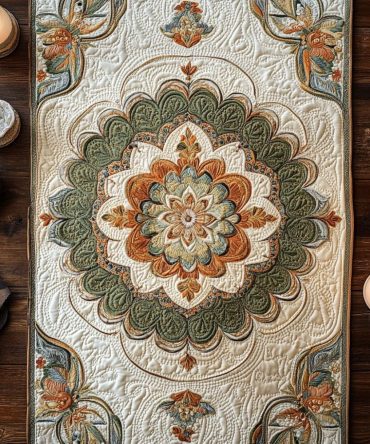 Royal Bloom Quilted Table Runner