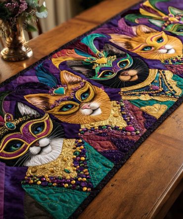 Royal Cat Quilted Table Runner