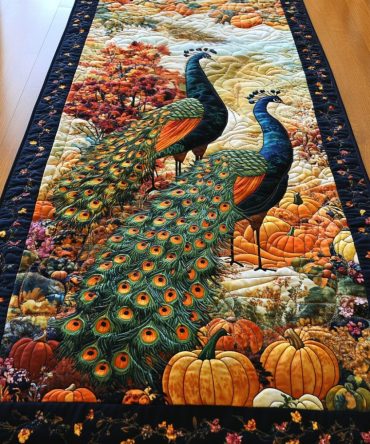 Royal Featherscape Quilted Table Runner